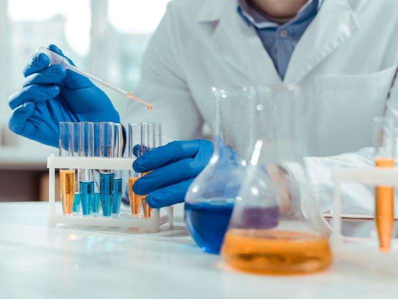 A chemist working in laboratory