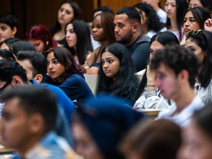 Diverse students in lecture hall