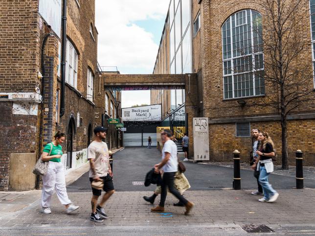 People walking in Brick Lane