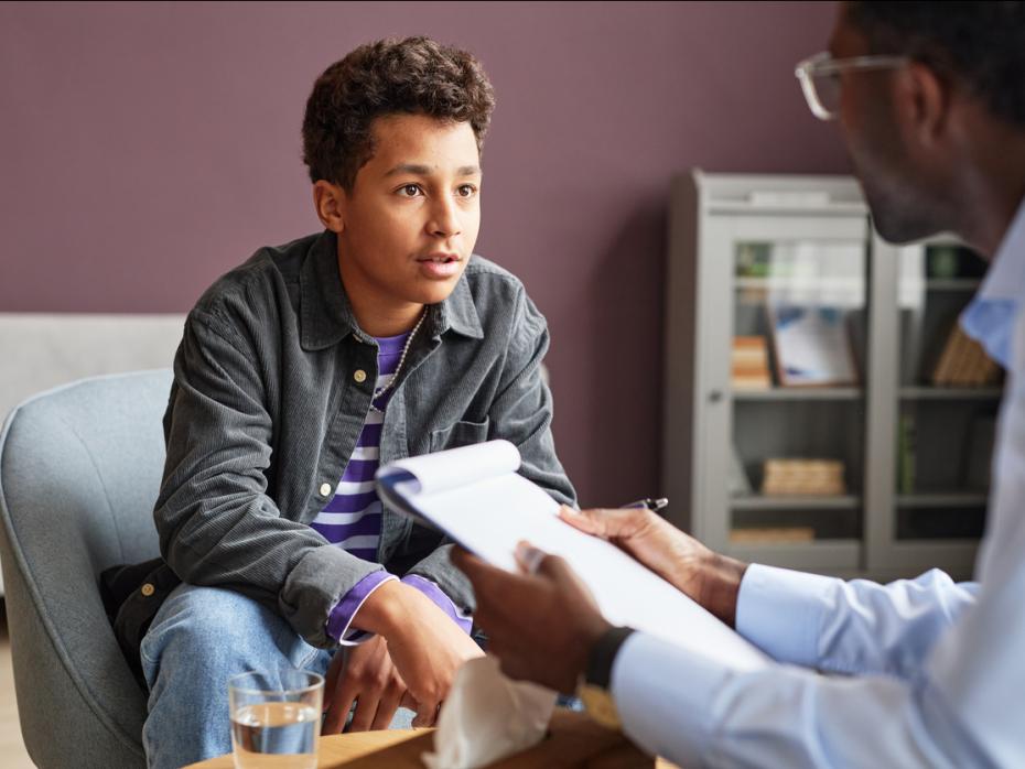 A student being advised by a counsellor