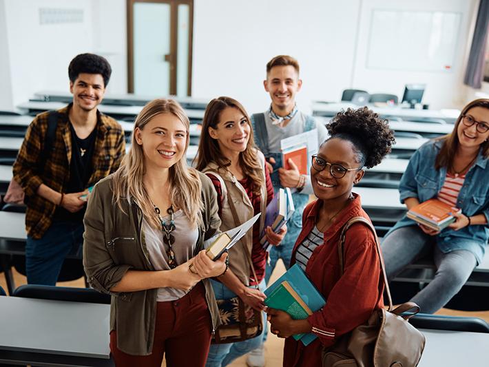 Multiracial group of students