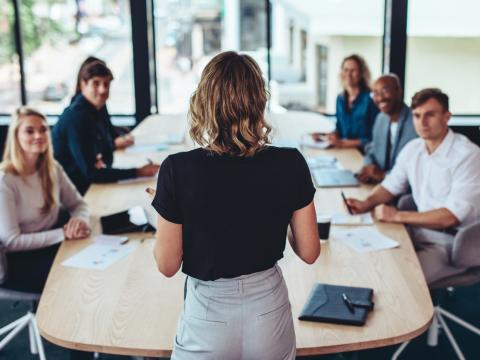 Woman giving a presentation