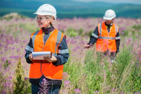 Students in field