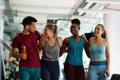 Group of young people in a gym