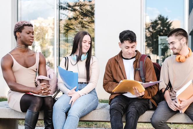 Multiracial group of young people