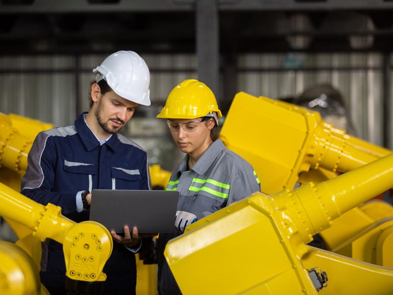 Students learning on-site for their engineering degree