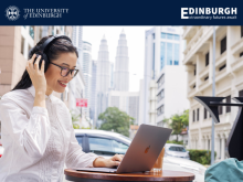 Student studying at her laptop 