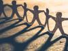 A human paper chain representing how university leaders must come together to tackle inequity