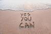 Yes, you can spelled out on beach sand