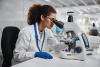 Young female scientist working in a lab